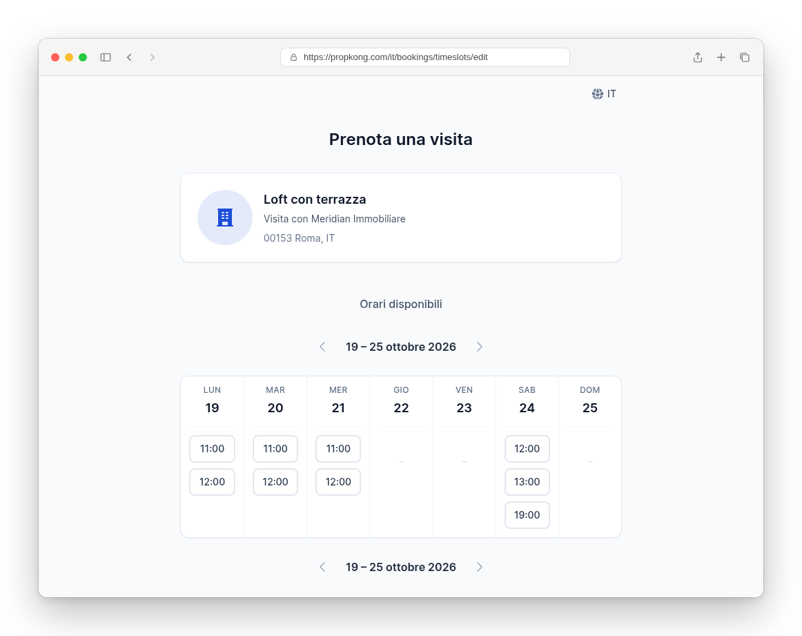 Scelta della fascia oraria dal punto di vista dell'interessato